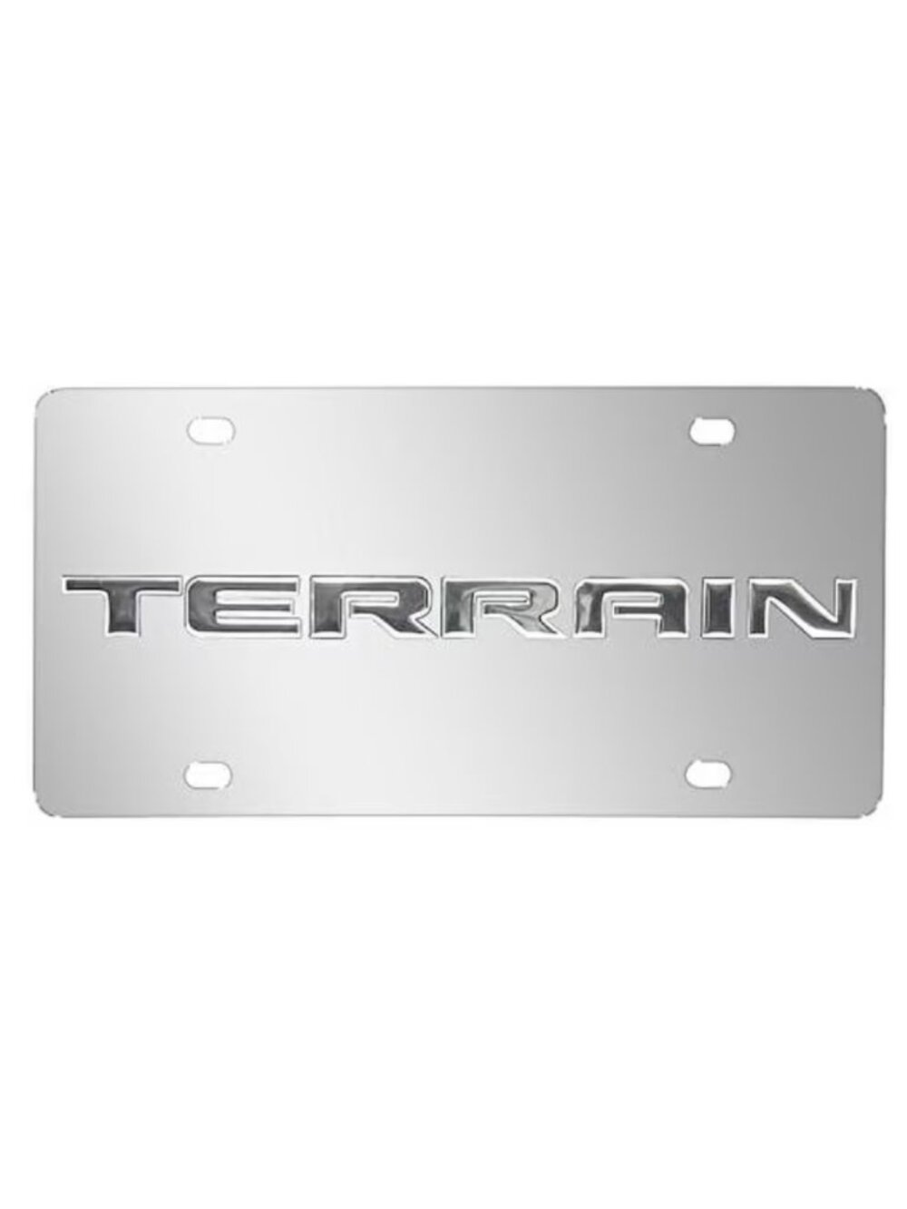 GMC Terrain 3D Nameplate Mirror Chrome Stainless Steel License Plate
